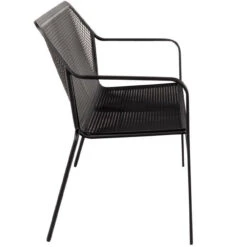 Woodard Delmar Wrought Iron Stacking Patio Bench -Patio Furniture Store Delmar 8C0004 sideview edited 94572.1670345186