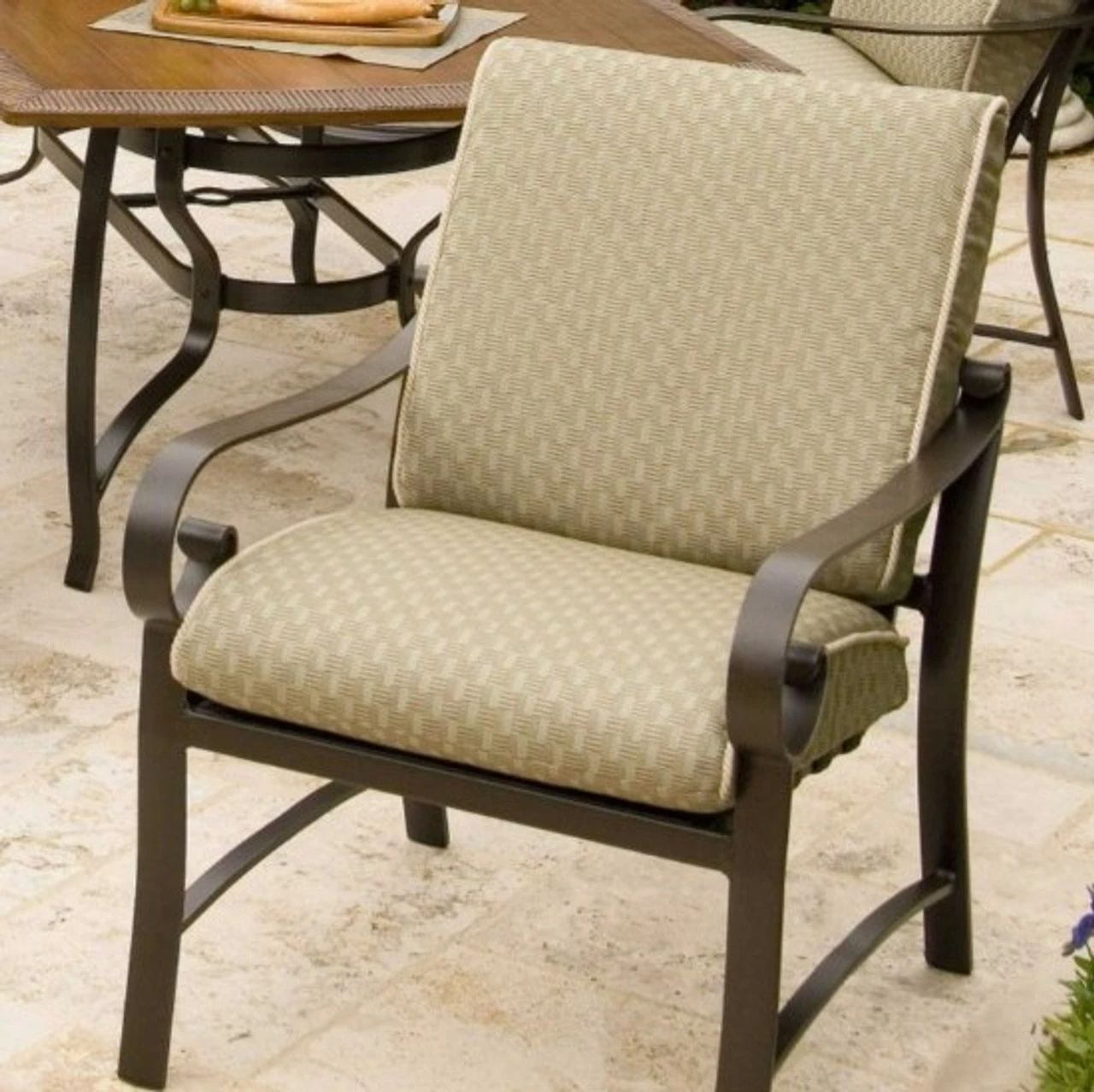 Woodard Aluminum Belden Cushion Dining Arm Chair 2 Woodard Aluminum Belden Cushion Dining Arm Chair - Image 2