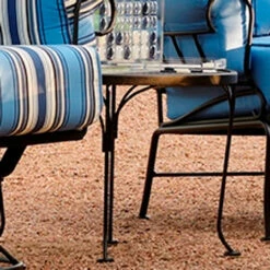 Woodard Wrought Iron Round Decorative 17" Wide Mesh Top Side Table