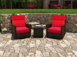 Wicker Forever Patio 3 Piece Barbados Highback Swivel Glider Set