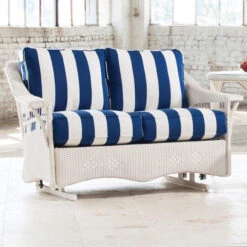 Lloyd Flanders Loom Nantucket Loveseat Glider -Patio Furniture Store Glider white edited 80471.1698436251