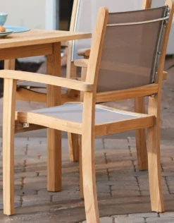 HiTeak Pearl Stacking Arm Chair - Set Of 4 -Patio Furniture Store HLAC671T 3 28231.1668710171