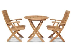 HiTeak Folding 3-Piece Round Bistro Set -Patio Furniture Store HLS DB 36489.1678392055