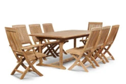HiTeak Devon 9-Piece Rectangular Extension Table Dining Set -Patio Furniture Store HLS DF 20860.1678479923