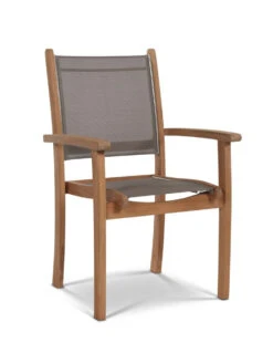 HiTeak Pearl 5 Piece Square Table With Stacking Arm Chair Set -Patio Furniture Store HLS PE T 4 80145.1678732134