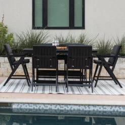 Berlin Gardens Resin 6 Seat Kinsley Counter Set -Patio Furniture Store Hudson 40x70 counter table black Set Edited 52633.1695236732