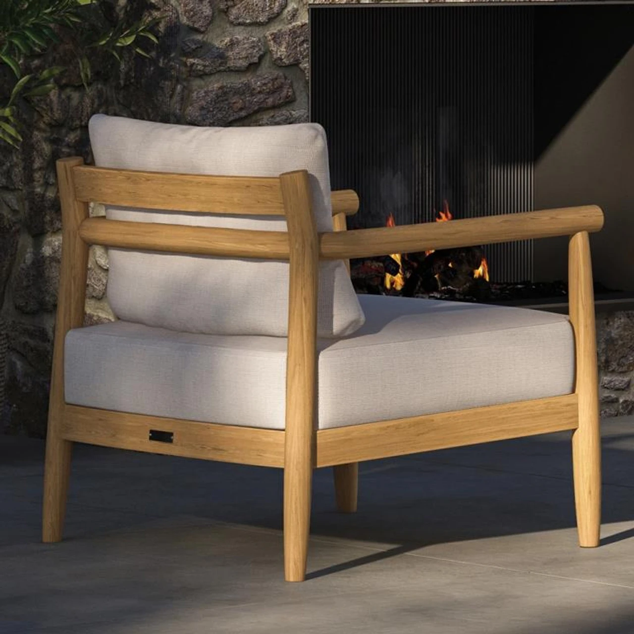 Oxford Garden Lido Teak Club Chair - Bliss Linen Cushion - July 4th Sale - Good 'til The 8th! 3 Oxford Garden Lido Teak Club Chair - Bliss Linen Cushion - July 4th Sale - Good 'til The 8th! - Image 3