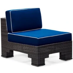 Woodard Lorenzo Wicker Armless Lounge Chair By Alexa Hampton