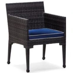 Woodard Lorenzo Wicker Dining Arm Chair By Alexa Hampton