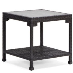 Woodard Lorenzo Wicker 22" Side Table By Alexa Hampton