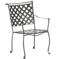 Woodard Maddox Wrought Iron Stacking Dining Arm Chair