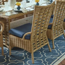 Lloyd Flanders Vinyl Wicker Magnolia Dining Side Chair -Patio Furniture Store Magnolia dining side chair back editedi 88283.1701197023