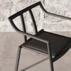 Oxford Garden Markoe Stackable Dining Arm Chairs (Set Of 2) - July 4th Sale - Good 'til The 8th! -Patio Furniture Store Markoe Armchair Seat detail edited 45406.1667249556