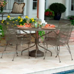 Woodard Wrought Iron Tucson 4 Seat Dining Set -Patio Furniture Store ND41182 MOD edited 07758.1670872978