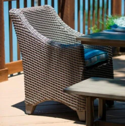 Whitecraft By Woodard Augusta Wicker Dining Arm Chair