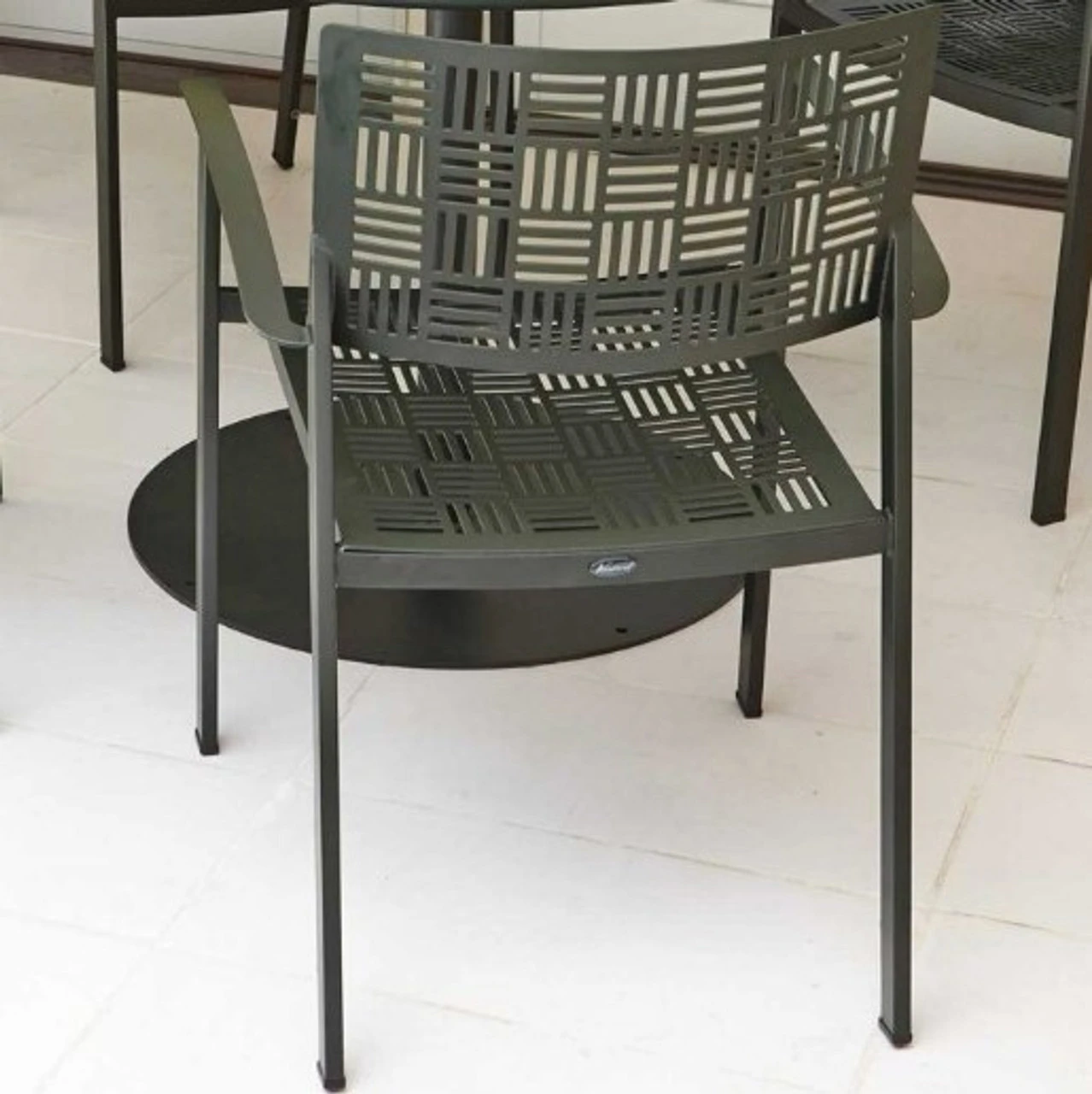 Woodard Wrought Iron New Century Dining Arm Chair - Stackable 2 Woodard Wrought Iron New Century Dining Arm Chair - Stackable - Image 2