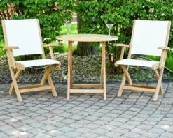 Three Bird Cambridge 30" Round Table With Riviera Sling Chairs Bistro Set 6 Three Bird Cambridge 30" Round Table With Riviera Sling Chairs Bistro Set -Patio Furniture Store RV20 Khaki with Martini 3 edited 60723.1697736613