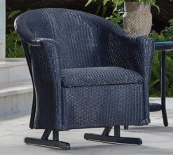 Lloyd Flanders Loom Reflections Padded Spring Rocker -Patio Furniture Store Reflections Padded Denim spring rocker 54047.1675549924