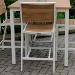 Three Birds SoHo Teak Counter Height Side Chair - Set Of 2 -Patio Furniture Store SH10 Back Edited 08604.1696350023