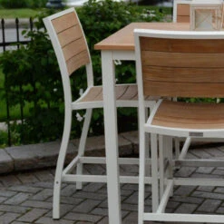 Three Birds SoHo Teak Counter Height Side Chair - Set Of 2 -Patio Furniture Store SH10 Side Edited 13809.1696350024