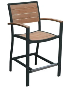 Three Birds SoHo Teak Counter Height Arm Chair - Set Of 2 -Patio Furniture Store SH11 B Cutout edited 55761.1696349295