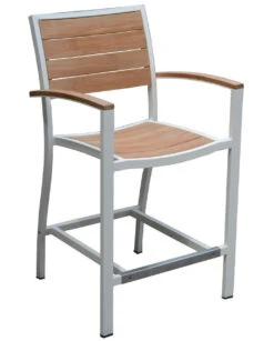 Three Birds SoHo Teak Counter Height Arm Chair - Set Of 2 -Patio Furniture Store SH11W Cutout edited 79832.1696349295