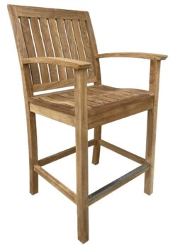 Three Birds St. Lucia Teak Counter Armchair