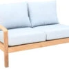 Three Birds St. Lucia Teak Sectional Left Side Facing Loveseat