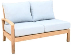 Three Birds St. Lucia Teak Sectional Left Side Facing Loveseat