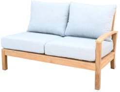 Three Birds St. Lucia Teak Sectional Right Side Facing Loveseat