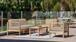 HiTeak Soho Sofa -Patio Furniture Store SOHO SET HLS SS fawn 52800.1666798390