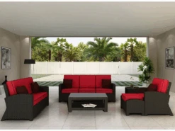 Wicker Forever Patio 6 Pc Barbados Sofa & Loveseat Set