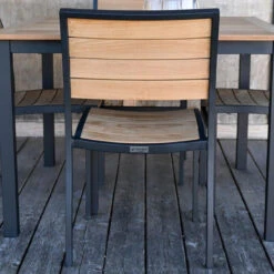 Three Birds SoHo Teak Stacking Side Chair
