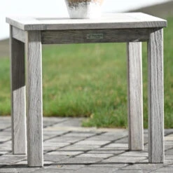 Three Birds Shelburne Teak Tall 20" Square Side Table