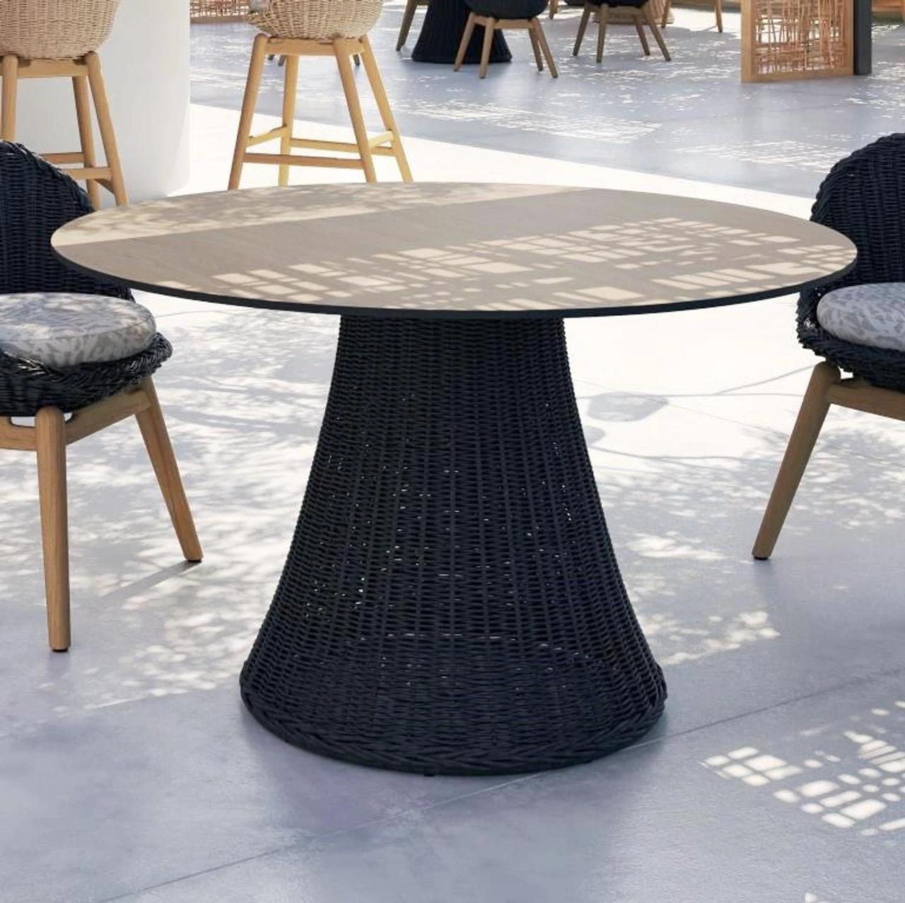 Oxford Garden Tulle Wicker & Teak Or HPL Top 48" Dining Table - July 4th Sale - Good 'til The 8th! 1 Oxford Garden Tulle Wicker & Teak Or HPL Top 48" Dining Table - July 4th Sale - Good 'til The 8th!