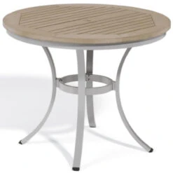 Oxford Garden Travira Round 36" Cafe Tekwood Round Top Bistro Table - July 4th Sale - Good 'til The 8th!