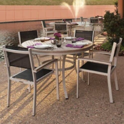 Oxford Garden Travira Round 36" Cafe Tekwood Round Top Bistro Table - July 4th Sale - Good 'til The 8th! -Patio Furniture Store TV36FTAV TVCHSBV Edited 11111.1667581370