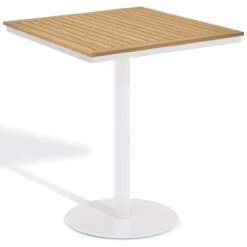 Oxford Garden Travira Square Tekwood Top Bar Table - 38" Sq - July 4th Sale - Good 'til The 8th! -Patio Furniture Store TV36SBRN PC.W edited 70202.1648066836
