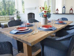 Lloyd Flanders Teak 98.5" Rectangular Live Edge Dining Table