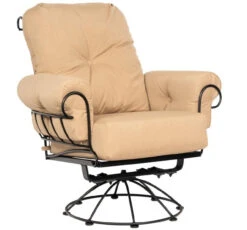 Woodard Wrought Iron Terrace Smaller Swivel Rocking Lounge Chair