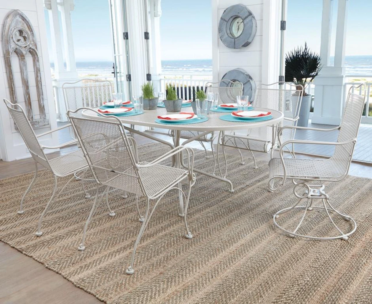 Woodard Wrought Iron Tucson 6 Seat Dining Set 7 Woodard Wrought Iron Tucson 6 Seat Dining Set - Image 7