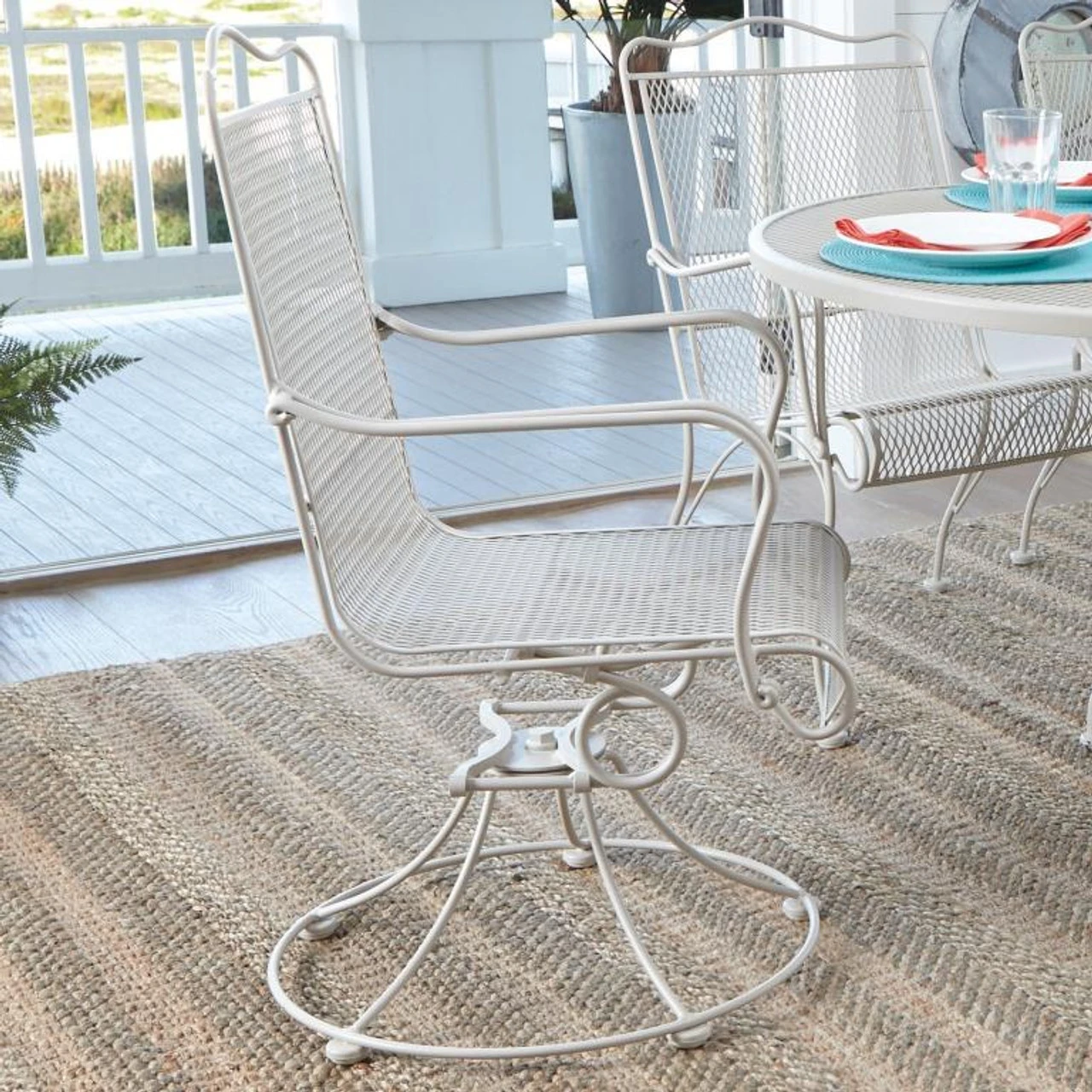 Woodard Wrought Iron Tucson 6 Seat Dining Set 2 Woodard Wrought Iron Tucson 6 Seat Dining Set - Image 2