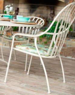 Woodard Wrought Iron Valencia High Back Barrel Stackable Dining Arm Chair (Set Of 2) 5 Woodard Wrought Iron Valencia High Back Barrel Stackable Dining Arm Chair (Set Of 2) -Patio Furniture Store Valencia High Back dining chair 80646.1670951257