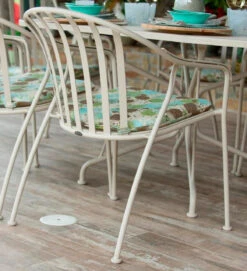 Woodard Wrought Iron Valencia Bistro Dining Set -Patio Furniture Store Valencia low back dining chair on location 42990.1670947430.1280.1280 65096.1670954705