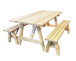 Villa Picnic Table With Detached Benches 7 Villa Picnic Table With Detached Benches -Patio Furniture Store WB 6 Picnic Table with benches unstained 16213.1711046685
