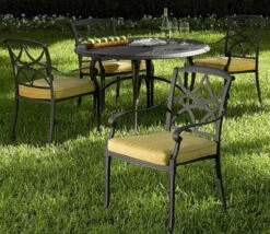 Woodard Aluminum Wiltshire 4-Seat Dining Set -Patio Furniture Store Wiltshire Small Dining Set edited 34626.1702332545