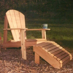 Adirondack Chair And Footrest Set - Cedar