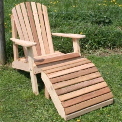 Adirondack Chair And Footrest Set - Cedar American Forest