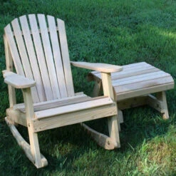 Adirondack Rocker And Side Table Set - Cedar American Forest