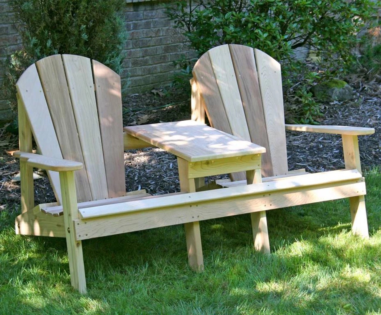 Adirondack Style Tete A Tete - Cedar 1 Adirondack Style Tete A Tete - Cedar